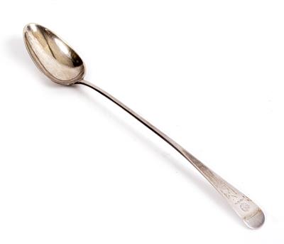 Lot 554 - A SILVER BASTING SPOON