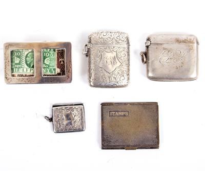 Lot 556 - TWO SILVER VESTA CASES