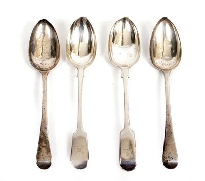 Lot 558 - TWO GEORGIAN SILVER SERVING SPOONS