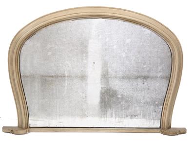 Lot 580 - A CREAM PAINTED OVERMANTLE MIRROR