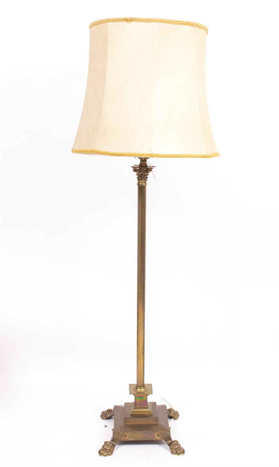 Lot 623 - A BRASS STANDARD LAMP