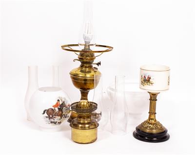 Lot 648 - TWO VINTAGE OIL LAMPS