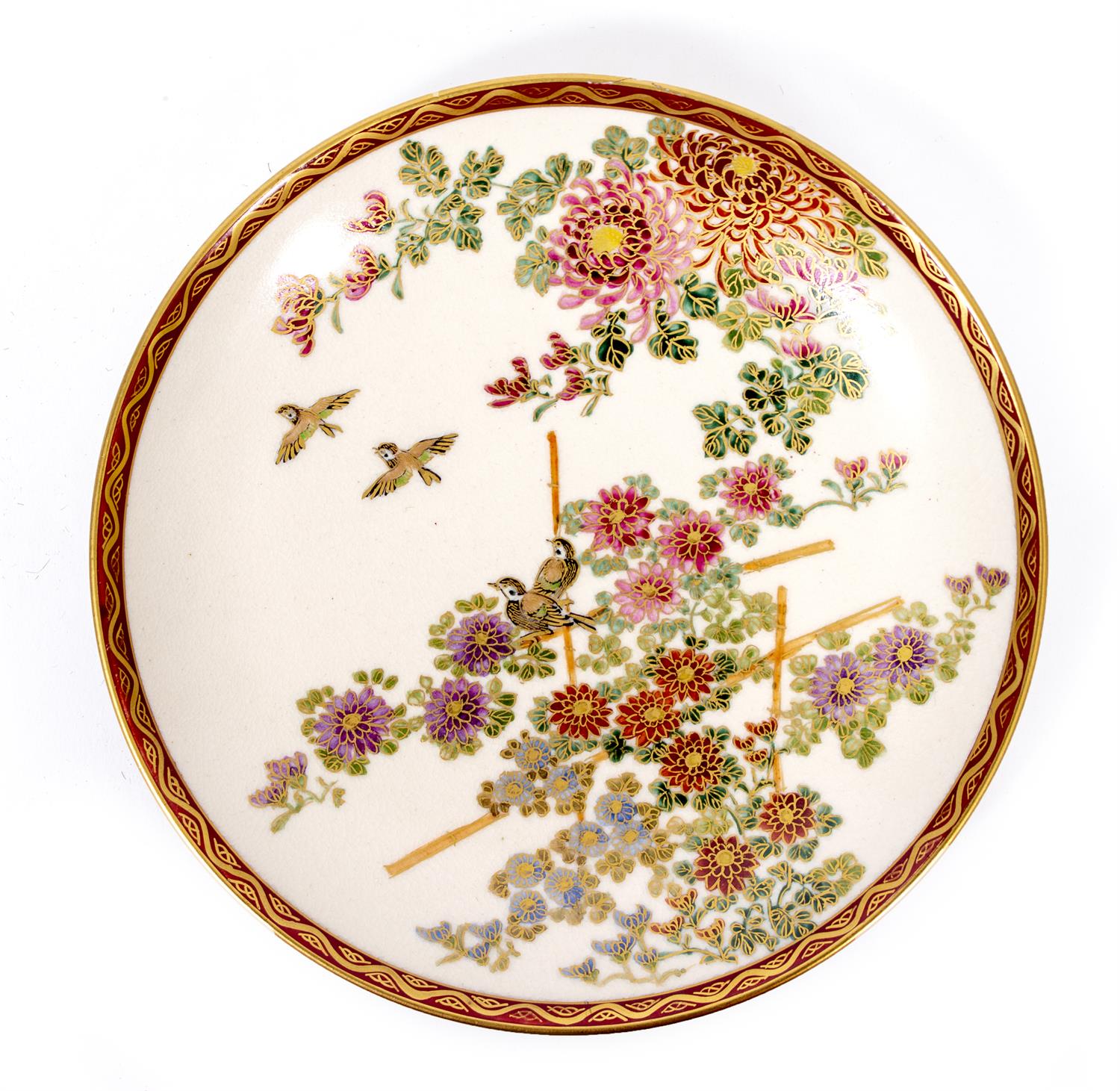 Lot 683 A JAPANESE SATSUMA WARE PLATE