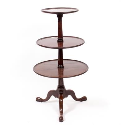 Lot 736 - A 19TH CENTURY MAHOGANY THREE TIER DUMB WAITER