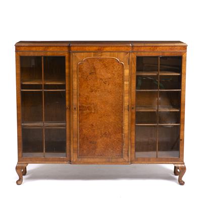 Lot 781 - A BREAKFRONT WALNUT SIDE CABINET