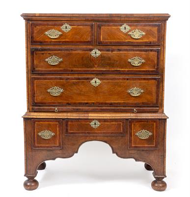 Lot 785 - AN 18TH CENTURY WALNUT CHEST ON STAND