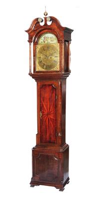 Lot 23 - A 19TH CENTURY OAK 8 DAY LONGCASE CLOCK the 13 brass break arch dial with Roman chapter ring"