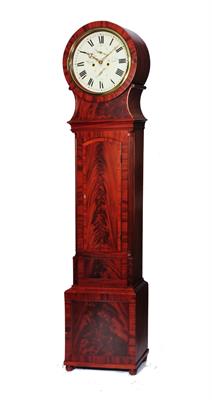 Lot 30 - A 19TH CENTURY SCOTTISH MAHOGANY 8 DAY LONGCASE CLOCK the 13 diameter painted Roman dial signed"