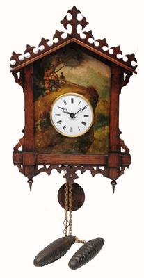 Lot 51 - A LATE 19TH CENTURY BEHA STYLE BLACK FOREST CUCKOO CLOCK