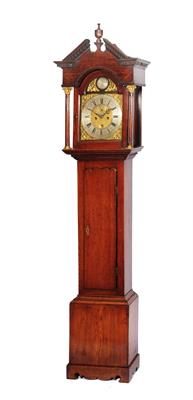 Lot 65 - AN OAK EIGHT DAY LONGCASE CLOCK