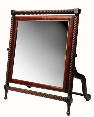 Lot 76 - A 19TH CENTURY MAHOGANY SWING TOILET MIRROR