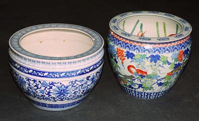 Lot 80 - A CHINESE LARGE PORCELAIN FISH TANK decorated carp and squirrels in polychrome enamel