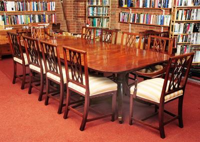 Lot 88 - A SET OF TEN 19TH CENTURY MAHOGANY DINING CHAIRS