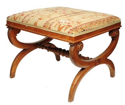 Lot 92 - A 19TH CENTURY MAPLE DRESSING STOOL