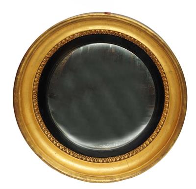 Lot 97 - A 19TH CENTURY GILT FRAMED CONVEX WALL MIRROR