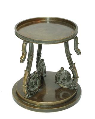 Lot 99 - A 19TH CENTURY BRONZE CIRCULAR STAND