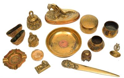 Lot 110 - A BRASS STATUE OF THE DYING GAUL