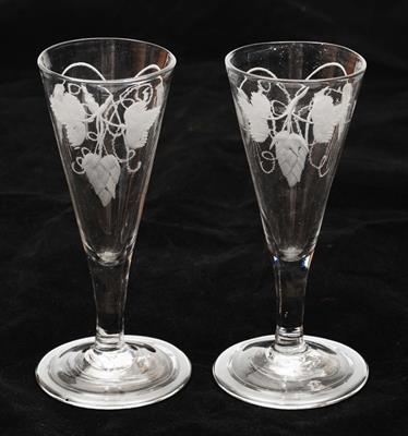 Lot 112 - A PAIR OF GEORGIAN ALE GLASSES