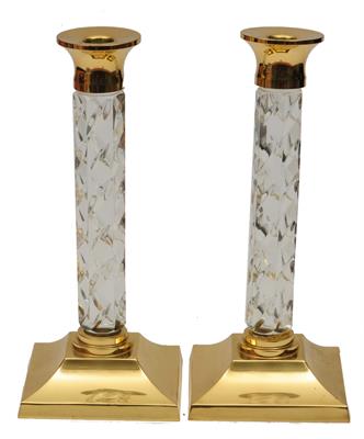 Lot 116 - A PAIR OF WATERFORD CRYSTAL CANDLESTICKS