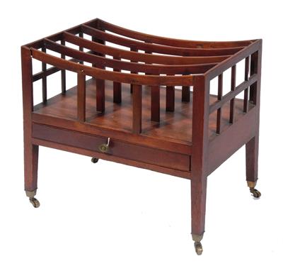 Lot 133 - A GEORGE III MAHOGANY CANTERBURY