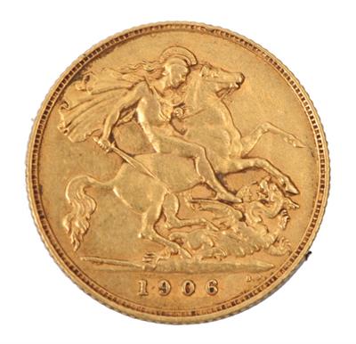 Lot 158 - AN EDWARD VII HALF SOVEREIGN