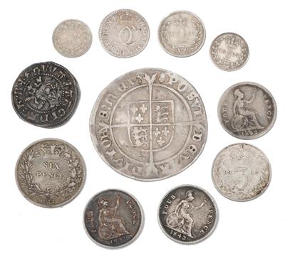 Lot 170 - A MIXED LOT comprising an Edward VI Shilling