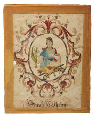 Lot 177 - A LATE 17TH/EARLY 18TH CENTURY FRENCH COLIFICHET SILKWORK EMBROIDERED PANEL