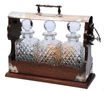 Lot 183 - A MAHOGANY TANTALUS