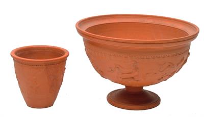 Lot 185 - A TERRACOTTA PEDESTAL BOWL