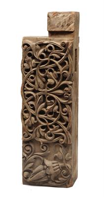 Lot 187 - AN EASTERN CARVED WOODEN BLOCK