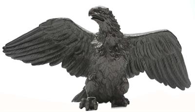 Lot 202 - A BRONZE MODEL of an eagle with outstretched wings stamped pub'd by Vulliamy