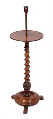 Lot 211 - A VICTORIAN WALNUT CANDLE STAND