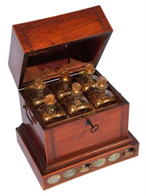Lot 235 - A GEORGE III MAHOGANY DECANTER BOX