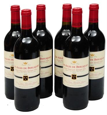 Lot 288 - 6 BOTTLES (75CL) ST EMILION GRAND CRU. CH. LES AILES DE BERLIQUET 1997