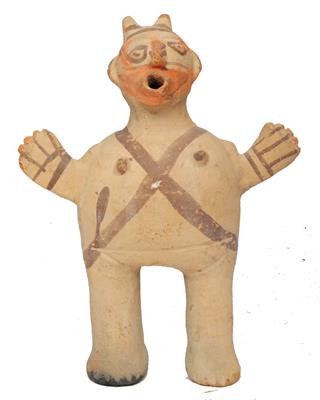 Lot 309 - A CHANCAY (PERU) CLAY FIGURE with pot belly