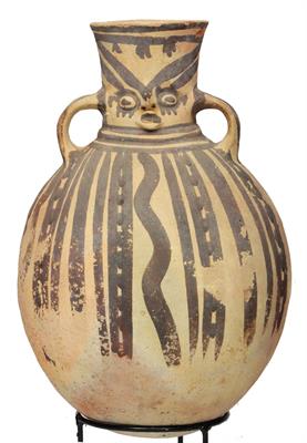 Lot 316 - A CHANCAY (PERU) CLAY OVIFORM VESSEL