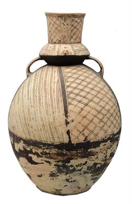 Lot 320 - A CHANCAY (PERU) LARGE CLAY OVIFORM VESSEL