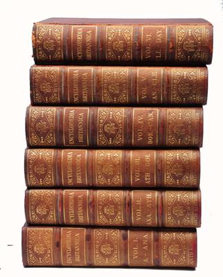 Lot 466 - Encyclopaedia Britannica. 9th Edition. Adam and Charles Black Edinburgh 1875. 25 vols. half red