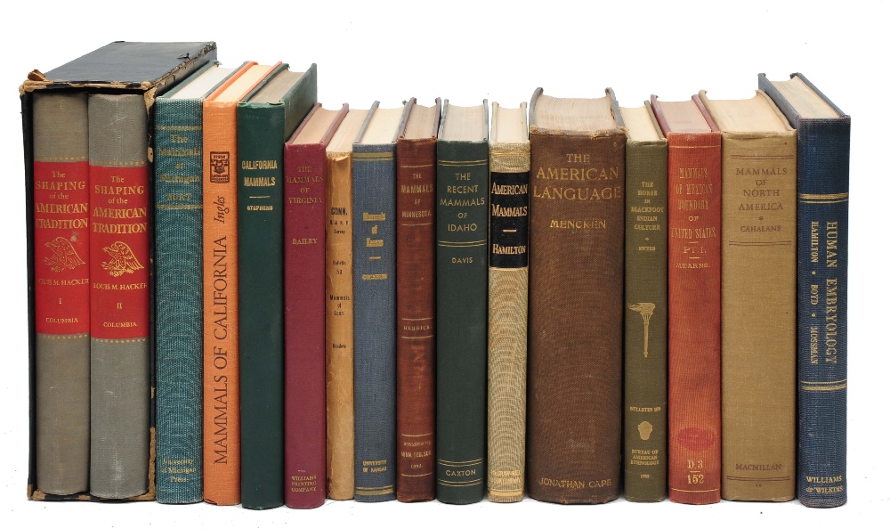 Lot 488 - AN INTERESTING GROUP OF 16 TITLES relating to American Natural History and Culture inc. Mammals of