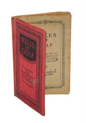 Lot 506 - RULES OF GOLF: As approved by the Royal an Ancient Golf Club of St Andrews 28th September 1920. In