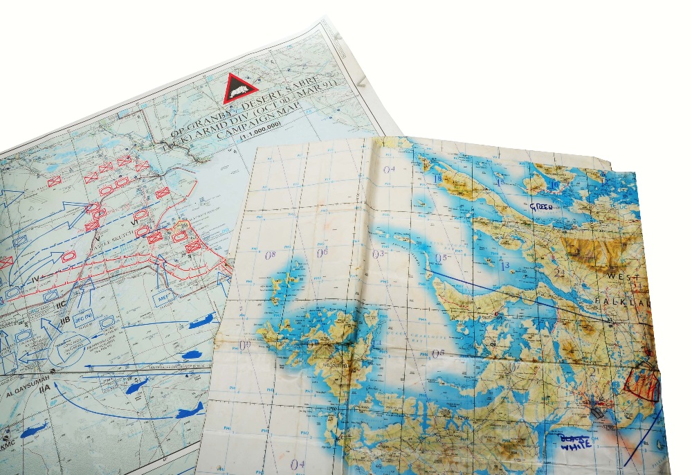 Lot 665 - FALKLAND ISLANDS WAR (APRIL 1982-JUNE 1982) INTEREST: An operational map of the Islands with