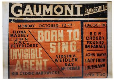 Lot 678 - A 1942 CINEMA POSTER for The Gaumont