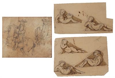 Lot 485 - A SMALL COLLECTION OF OLD MASTER DRAWINGS together with two attributed to William Edward Frost