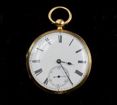 Lot 14 - AN 18CT YELLOW GOLD CASED VINTAGE BENSON POCKET WATCH