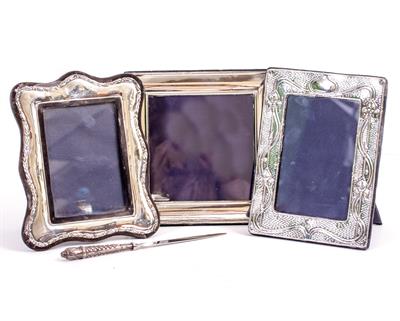 Lot 27 - THREE CONTEMPORARY SILVER PHOTO FRAMES