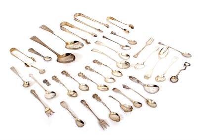 Lot 52 - A COLLECTION OF SILVER AND WHITE METAL CUTLERY