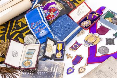 Lot 65 - A COLLECTION OF MASONIC GILT METAL AND SILVER MEDALS