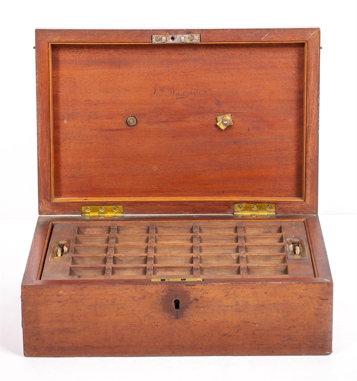 Lot 75 - AN EARLY VICTORIAN MAHOGANY COIN BOX