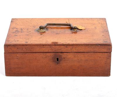 Lot 75 - AN EARLY VICTORIAN MAHOGANY COIN BOX