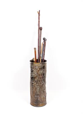Lot 96 - A 19TH CENTURY BRASS DOOR PORTER